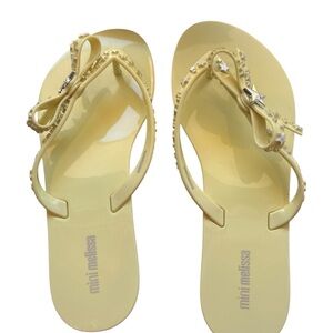 Mini Melissa Light Yellow Bow Sandals